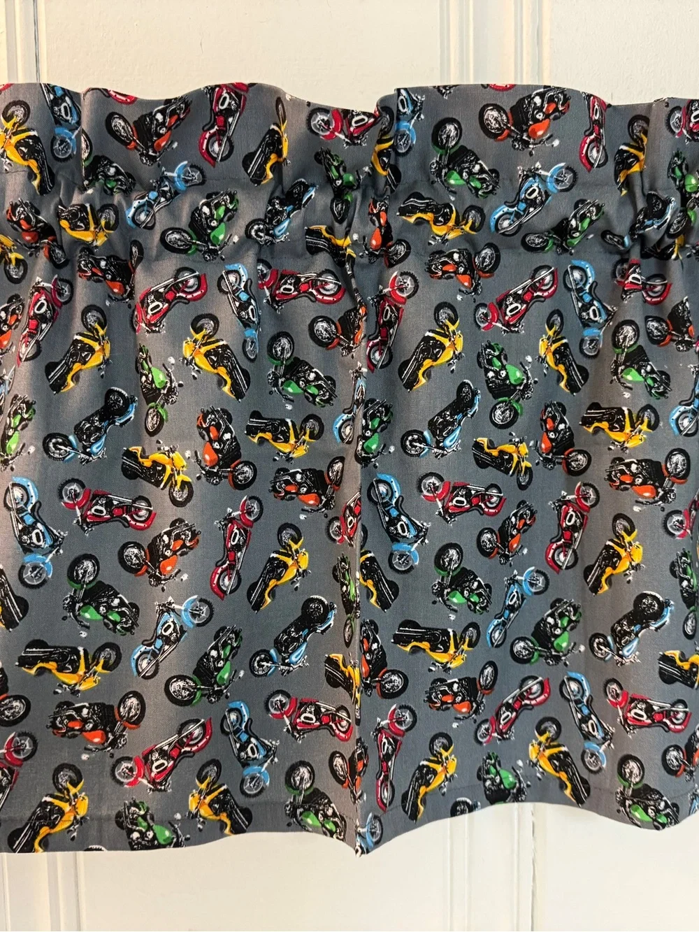 Motorcycle window valance curtain
